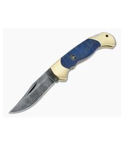 Boker Solingen Scout Solingen Knife Acid Washed C75 Blue Chestnut Back Lock 112099 - BO-112099 1