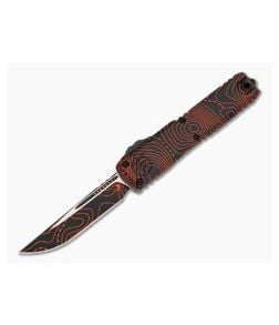Microtech Signature Series Ultratech Gen IV S/E Single Edge Topographic Black/Orange Camo Aluminum M390MK OTF Automatic Knife (3.55" Blade) 11214-1TPBKORCS - MT-11214-1TPBKORCS 1
