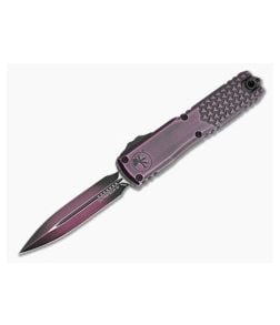 Microtech Ultratech Gen IV D/E Double Edge Half Tri-Grip Purple Abrasion Aluminum M390MK OTF Automatic Knife (3.55" Blade) 11224HT-1 PUAA - MT-11224HT-1PUAA 1