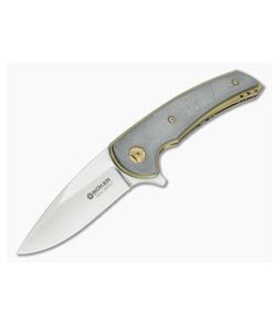 Boker Special Run Model 13 Damascus Voorhies Flipper 112654 - BO-112654 1