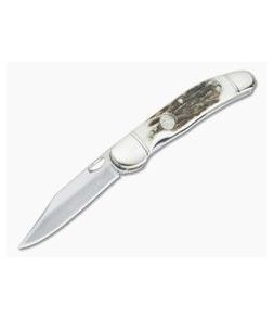 Boker Solingen Copperliner Stag One-Hand Liner Lock Folder 114610 - BO-114610 1