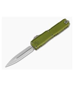 Microtech UTX-70 Gen IV D/E Double Edge OD Green Aluminum M390MK Stonewash OTF Automatic Knife (2.50" Blade) 11474-10OD - MT-11474-10OD 1