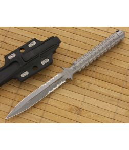 Microtech ADO Dagger Bead Blast Serrated - MT-115-8 1