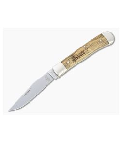 Boker Solingen Trapper Asbach Uralt 440C Brandy Barrel Oak Slip Joint Folder 115004 - BO-115004 1
