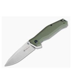 Steel Will Apostate Mini Satin S35VN Green G10 Titanium Frame Lock Flipper 1152 - SW-1152 1