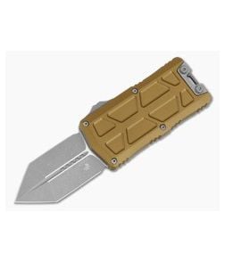Microtech Exocet II Spartan Tan Aluminum M390MK Apocalyptic OTF Automatic Knife (2.20" Blade) 1155-10APTA - MT-1155-10APTA 1