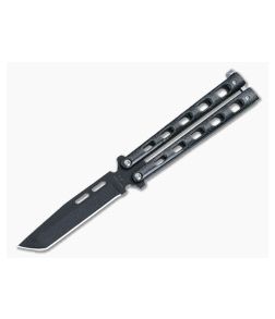 Bear and Son Butterfly Knife Galaxy Zinc Handle Black Coated 1095 Tanto 115TANGX - BS-115TANGX 1