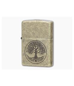 Zippo Windproof Lighter Antique Brass Tree of Life 29149 - ZI-29149 1