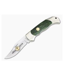 Boker Solingen Boy Scout Knife 150th Anniversary Green Curly Birch N690 Folder 116118 - BO-116118 1