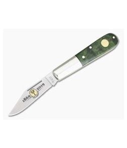 Boker Solingen Barlow 150th Anniversary Green Curly Birch 440C Folder 116941 - BO-116941 1