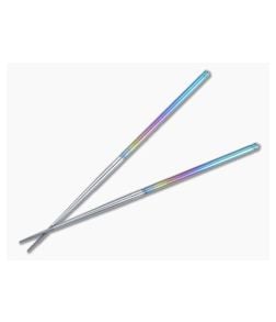 Foltsum 2-Piece Chopsticks Rainbow Anodized and Satin Titanium 011 - FLM-011 1