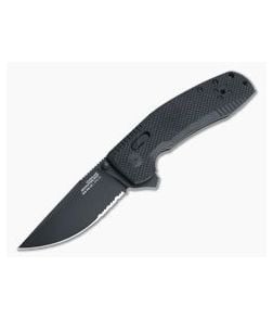 SOG TAC XR Blackout Serrated D2 Black G10 XR Lock Flipper 12-38-03-57 - SOG-12-38-03-57 1