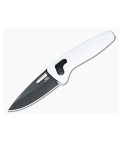 SOG One-Zero XR Lock Folder White Aluminum Handle Black TiNi S35VN Drop Point 12-73-05-57 - SOG-12-73-05-57 1