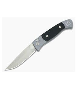 Protech Knives Small Brend 2 Auto Black G10 Inlays Grey Automatic Satin Blade 1201 - PT-1201 1