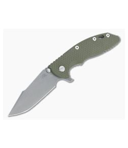 Hinderer XM-18 3.5" Skinny Harpoon Spanto Working Finish 20CV OD Green G10 Tri-Way Flipper 1202 - HK-1202 1
