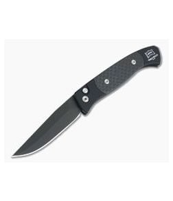 Protech Knives Small Brend 2 Black 154CM Carbon Fiber Inlays Black Automatic Knife 1205 - PT-1205 1