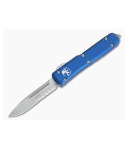 Microtech Ultratech S/E CC Blue Stonewash Serrated M390 Drop Point OTF Automatic Knife 121-11BL - MT-121-11CCBL-M390 1
