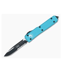 Microtech Ultratech Turquoise CC Serrated Drop Point OTF Automatic Knife 121-2CCTQ - MT-121-2CCTQ 1