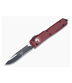 Microtech Ultratech Merlot Aluminum Black Part Serrated M390 OTF 121-2MR - MT-121-2MR 1