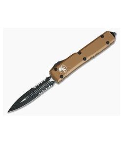Microtech Ultratech CC Tan D/E Part Serrated Black Elmax OTF Automatic Knife 122-2CCTA - MT-122-2CCTA-ELMAX 1