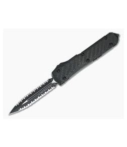Microtech Ultratech Carbon Fiber Top Double Full Serrated Black CTS-204P OTF Automatic Knife 122-D3CFT - MT-122-D3CFT-204P 1