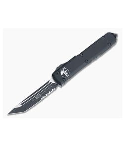 Microtech Ultratech Tactical Tanto Partially Serrated Black M390 OTF Automatic Knife 123-2T - MT-123-2T-M390 1