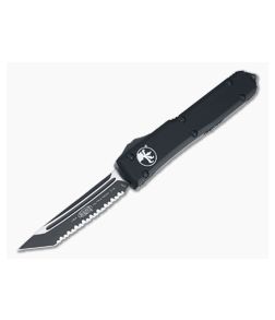 Microtech Ultratech Tanto Tactical Full Serrated Black M390 OTF Automatic Knife 123-3T - MT-123-3T 1