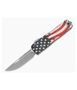 Microtech Signature Series UTX-85 Gen IV S/E Single Edge 250th Anniversary USA Flag M390MK Apocalyptic OTF Automatic Knife (3.12" Blade) 12314-10APS-4J250 - MT-12314-10APS-4J250 1