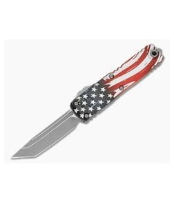 Microtech Signature Series UTX-85 Gen IV T/E Tanto Edge 250th Anniversary USA Flag M390MK Apocalyptic OTF Automatic Knife (3.12" Blade) 12334-10APS-4J250 - MT-12334-10APS-4J250 1
