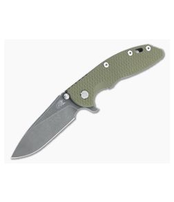 Hinderer XM-18 3.5" Slicer Battle Black DLC 20CV OD Green G10 Tri-Way Flipper 1253 - HK-1253 1