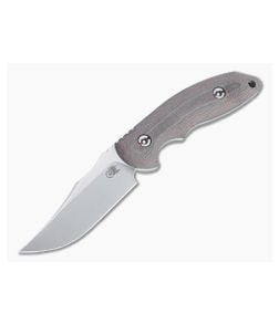 Hinderer Emmett Bowie Stonewashed 20CV Burgundy Micarta Fixed Blade 1280 - HK-1280 1