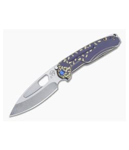 Medford Infraction Tumbled S35VN Bead Blast Blue Bronze Falling Leaf Titanium Folder - MKT-128 1