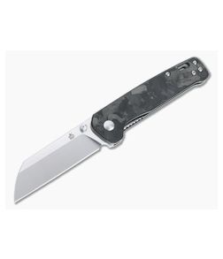 QSP Knives Penguin Sheepsfoot Satin D2 Shred Carbon Fiber/G10 Liner Lock Folder - QS-130-T 1
