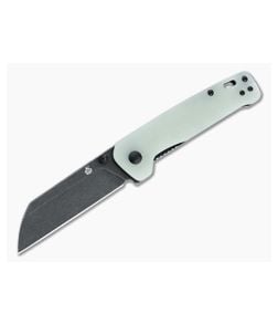 QSP Knives Penguin Sheepsfoot Black Stonewashed D2 Jade G10 Liner Lock Folder - QS-130-W 1