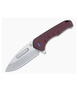 Medford Knives Praetorian Swift FL Drop Point Tumbled S35VN Red Aluminum Frame Lock Flipper - MKT-MKT130 1