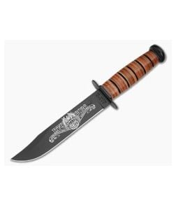 Ka-Bar 250th USA Commemorative Eagle 1776-2026 Engraved Brown Stacked Leather 1095 Cro-Van Fixed Blade Fighting/Utility Knife (7.00" Blade) 1320USA - KA-1320USA 1