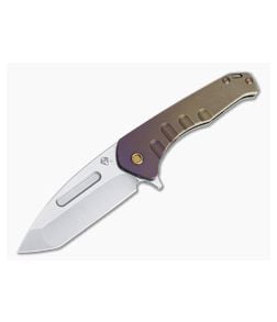 Medford Praetorian Slim Flipper Tanto Tumbled S35VN Bronze/Violet Fade Titanium Frame Lock Folder - MKT-MKT133 1