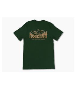 Buck Knives "Your Friend In The Outdoors" Forest Green Cotton T-Shirt | Large - BU-13432-LRG 1