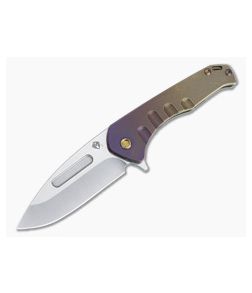 Medford Praetorian Slim Flipper Drop Point Tumbled S35VN Bronze/Violet Fade Titanium Frame Lock Folder - MKT-MKT134 1