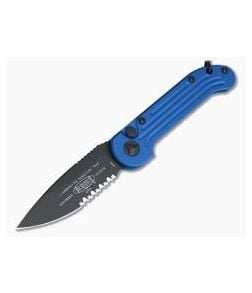 Microtech LUDT Blue Partially Serrated Black M390 Automatic Knife 135-2BL - MT-135-2BL-M390 1