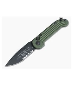 Microtech LUDT Black CTS-204P Partially Serrated OD Green Automatic Knife 135-2OD - MT-135-2OD-204P 1