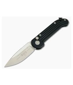 Microtech LUDT Satin Plain Edge Black Automatic Knife 135-4 - MT-135-4-ELMAX 1