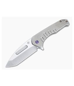 Medford Praetorian Slim Flipper Tanto Tumbled S35VN Tumbled Titanium Frame Lock Folder - MKT-MKT136 1