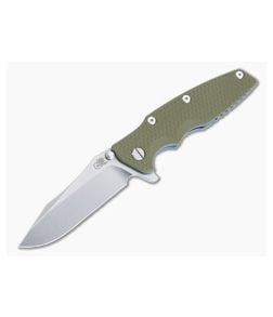 Hinderer Eklipse 3.5" Flipper Spearpoint Stonewashed S45VN OD Green G10 Blue Tri-Way Folder 1373 - HK-1373 1
