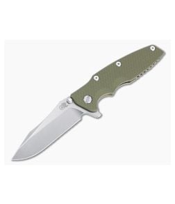 Hinderer Eklipse 3.5" Flipper Spearpoint Stonewashed S45VN OD Green G10 Bronze Tri-Way Folder 1375 - HK-1375 1
