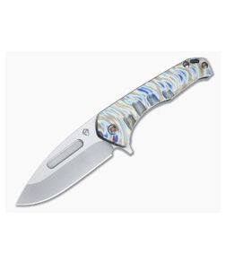 Medford Praetorian Slim Flipper Drop Point Tumbled S35VN Tsunami Flamed Titanium Frame Lock Folder - MKT-MKT137 1