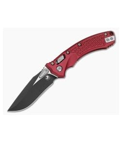 Microtech Mini Amphibian RAM-LOK Merlot Red Frag Aluminum M390MK Black Manual Folding Knife (3.25" Blade) 137MRL-1FRMR - MT-137MRL-1FRMR 1
