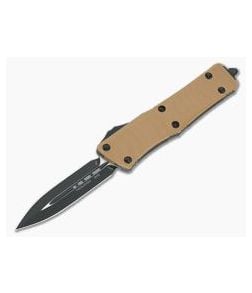 Microtech Troodon D/E Tan G10 Black Two-Tone M390 OTF Automatic 138-1GTTA - MT-138-1GTTA-M390 1