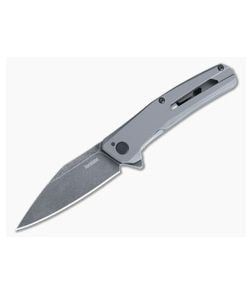 Kershaw Flyby Gray PVD Steel Handle Blackwashed D2 Wharncliffe Assisted Flipper 1404 - KS-1404 1
