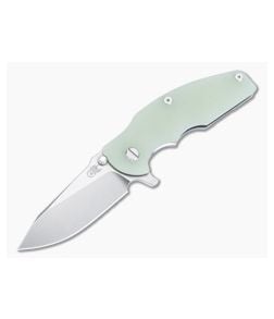 Hinderer Jurassic MagnaCut Slicer Translucent Green G10 Tri-Way Stonewash Flipper 1413 - HK-1413 1
